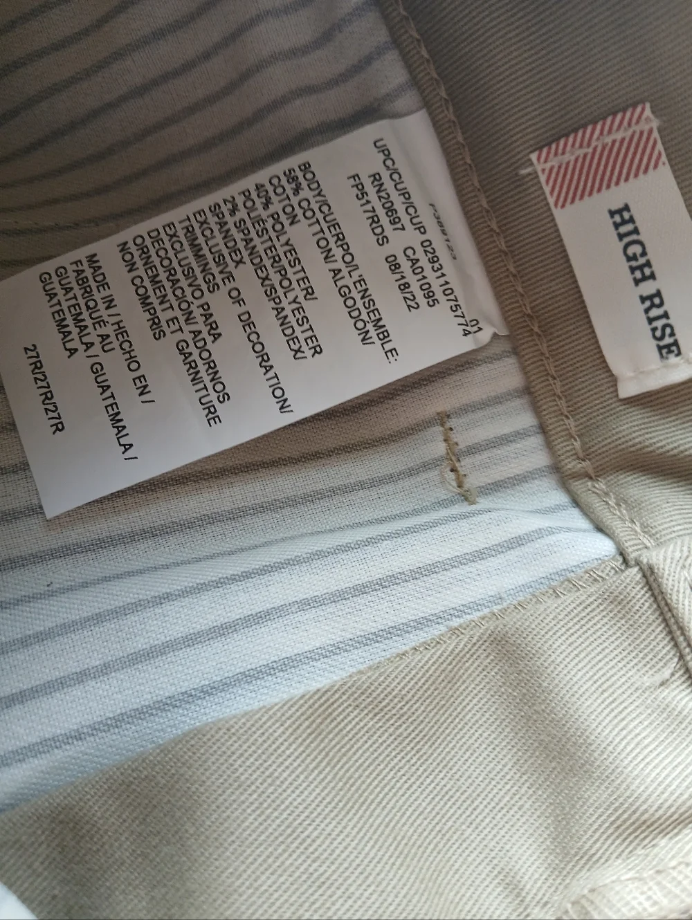 Dickies Women's Size 27 Khaki Straight-Leg Work Chinos